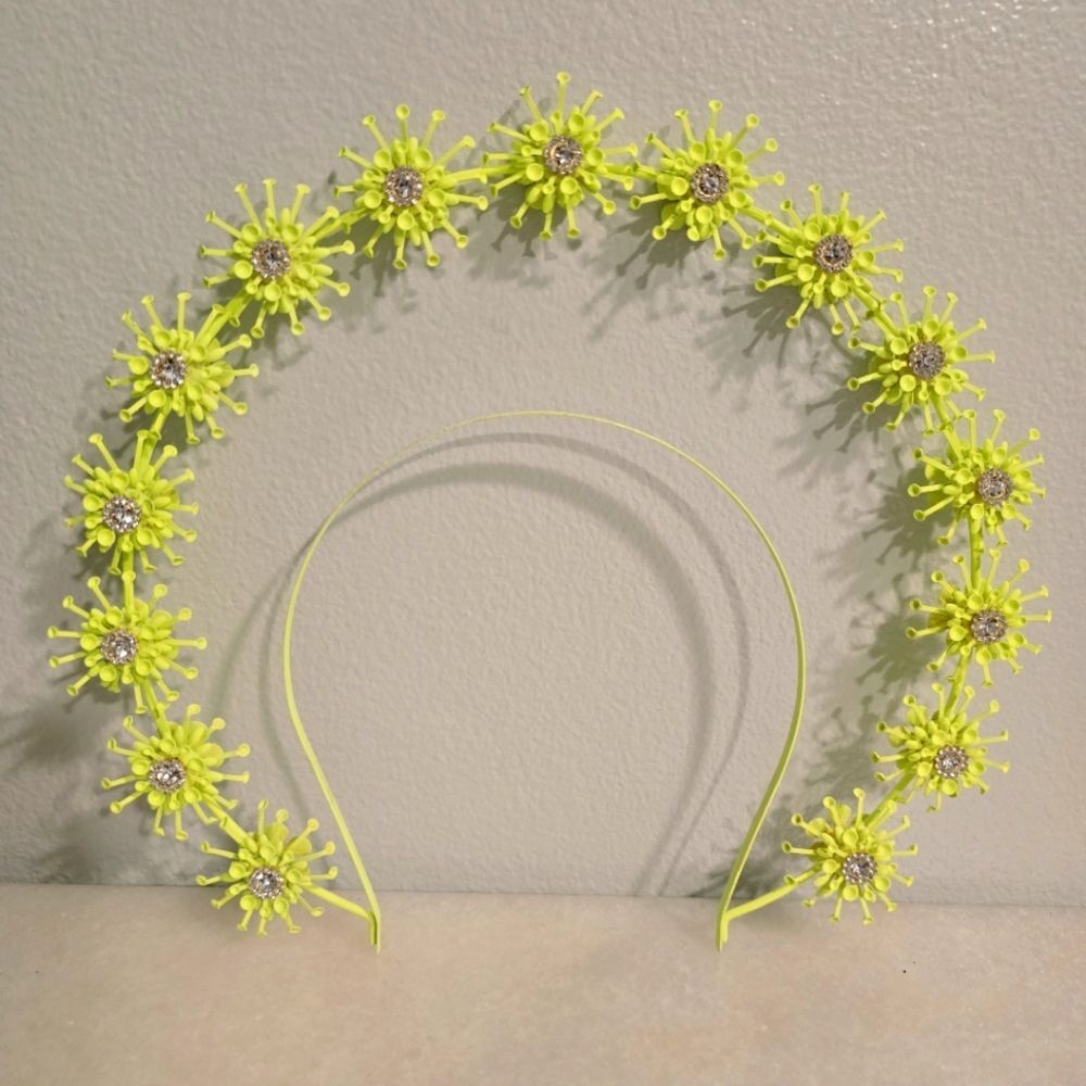 Carbickova Colourful Festival Halo Crown In neon yellow - Picture 5 of 10
